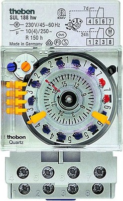 Theben SUL 188 hw Zeitschaltuhr Tages-/Wochenprogramm und 1/2 Tag - AUS-Funktion
