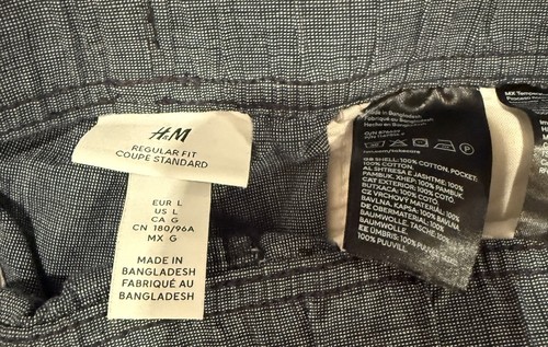 H&M Shorts Mens Size L Dark Gray Faded Chino Slash Pocket Casual Stretch - Picture 3 of 3