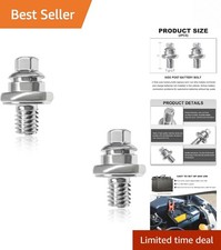 2 Pack Universal Battery Terminal Bolts - 3/8-16 Stud for Secure Connections