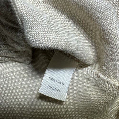 J Jill Beige Tan 100% Linen Jacket Blazer Cardigan Pockets Button Front Large - Picture 5 of 5