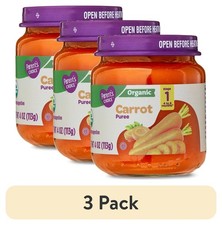  3 pack Parent's Choice Organic Stage 1 Baby Food, Carrot Puree, 4 oz Jar