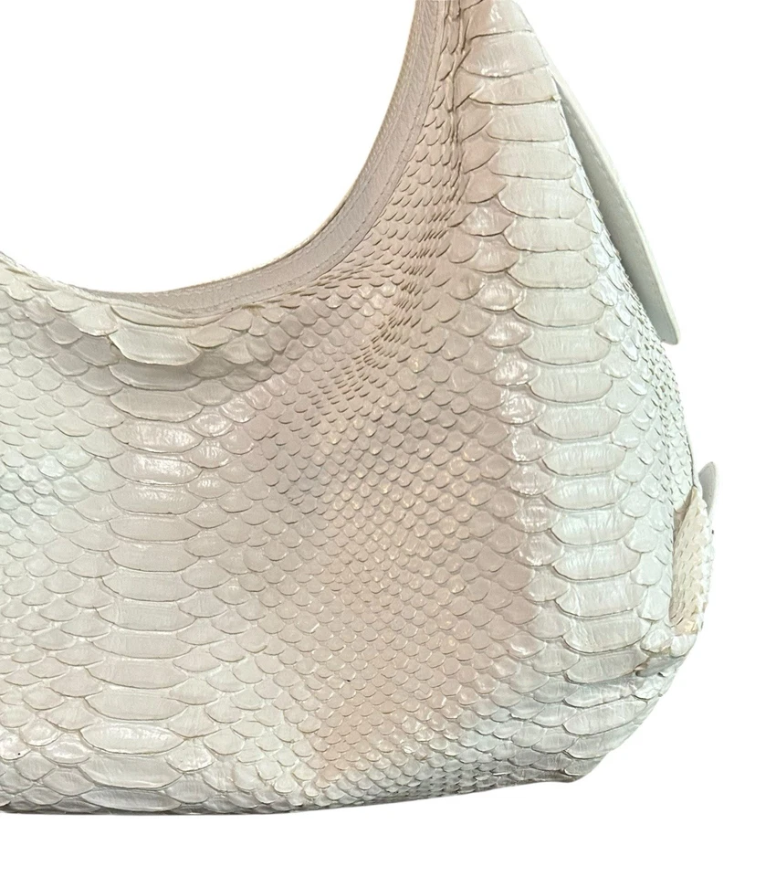 Bolso de Mano de Hombro Serpiente Blanco Diseñador Donald J Couture Cartera para Mujer Foto 4 de 4