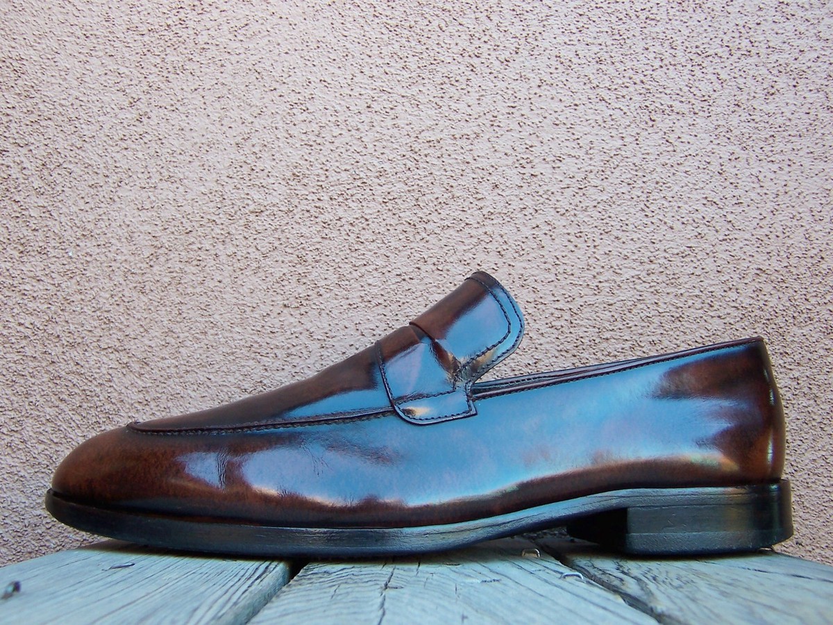 donald pliner loafers casual dress shoes men size 10M brown leather slip on Donald Pliner Miles Penny Loafer - Free Shipping | DSW main image 4