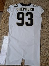 NATHAN SHEPHERD NEW ORLEANS SAINTS WHITE GAME ISSUED JERSEY SZ 46