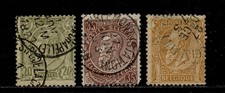 BELGIUM – 1886-1891– KING LEOPOLD II ISSUE – SC # 56-58 – 3 DIFFERENT - USED
