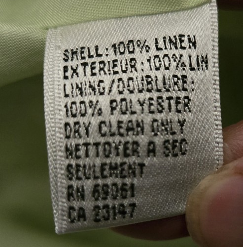 Vintage NOS Talbots Womens 18 Irish Linen Set Sheath Dress Jacket Avocado Lined - Picture 16 of 21