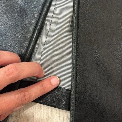 Women's Black Leather Coat size Small - Picture 3 of 10