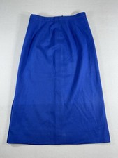 Vintage Pendleton Wool Midi Skirt Blue High Waist Pencil A-Line Made in USA 8