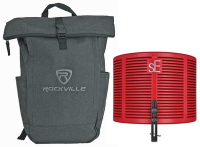 Se Electronics RF-X RB Acoustic Filter Isolation Shield in Red/Black+Laptop Bag