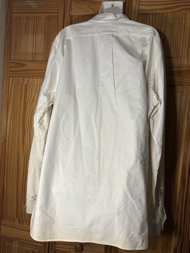 Ralph Lauren taglia XL lungo Sl. Collo abbottonato giogo plissettato tenente logo giallo - Foto 5 di 9