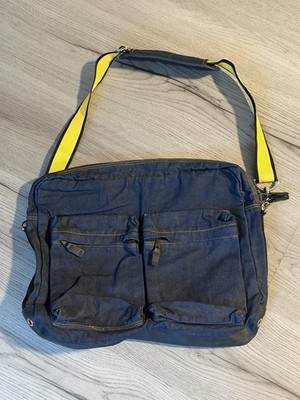 Vintage Gap denim Messenger Bag With Yellow Strap