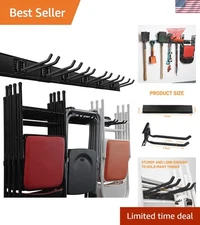 Garage Wall Storage Rack Organizer Heavy Duty Steel Hooks Shelves 48inch