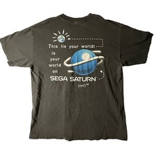 Vintage Sega Saturn Promo T-Shirt Mens XL X-Large Game Console Single Stitch 90s