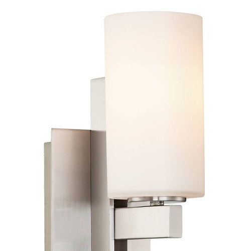 Ludlow Modern Wall Light Sconce Nickel Hardwired 4 1/2" Fixture Frosted Glass - Picture 3 of 8