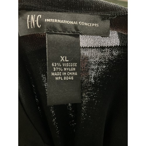INC International Concepts Black Viscose Blouse XL - Picture 3 of 4