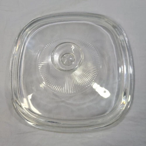Vintage PYREX A-9-C Square Clear Glass Lid ONLY For CorningWare 2 or 3 Qt Dish