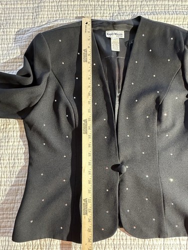 Karen Miller New York abito nero con giacca nera strass, taglia 18 - Foto 21 di 24