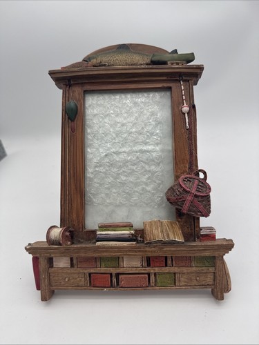 Rustic Fishing-Themed Picture Frame 4x6 Trout Fish Decor Cabin Lodge Gift - Picture 1 of 5