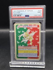 1997 POKEMON JAPANESE TOPSUN 123 SCYTHER GREEN BACK PSA 9
