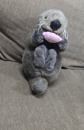 Monterey Bay Aquarium Sea Otter Pup Holding Shell Plush 9" Fiesta - Picture 3 of 3