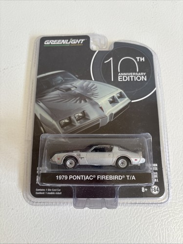 1/64 GREENLIGHT 1979 PONTIAC FIREBIRD TRANS AM 10TH ANNIVERSARY SILVER READ - Picture 1 of 7