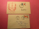 Two 1955 Canada FDCs - Canada Flag / Maple Leaf