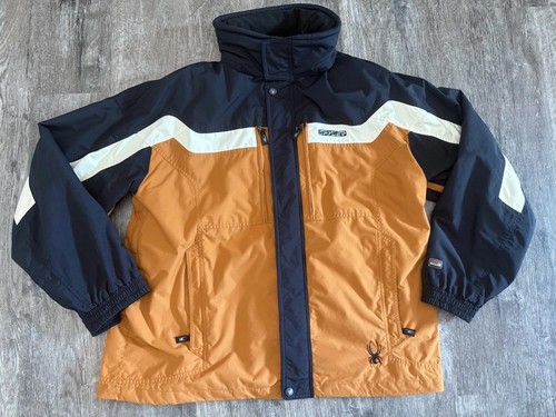 VTG Spyder Jacket Mens XXL Errant GII Orange Black AXYS Ski Coat Windproof Hood - Picture 14 of 21