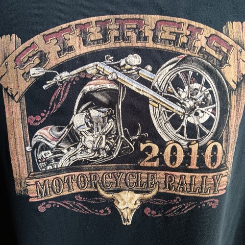 XL Sturgis 2010 Motorcycle Rally T-Shirt Vintage Biker Graphic Top Distress Fade - Picture 3 of 6