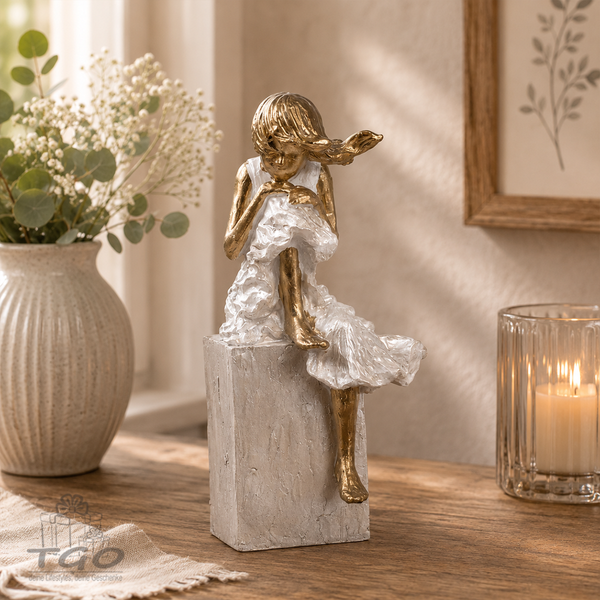 Formano Skulptur MäDchen 7X16Cm Aus Kunststein Gold-Metallic- 787170-image