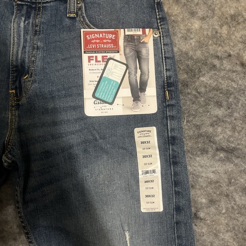 Signature Levi Strauss S61 Relaxed Straight Leg Flex Men’s 29×30 NWT Denim Jeans - Picture 2 of 4