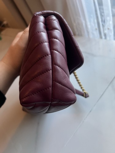 Tory Burch Small Kira Chevron Convertible Leather Shoulder Bag Burgundy - Picture 5 of 24