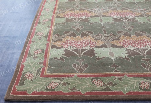 Handmade Woolen Carpet Cecil Green BUY (8ftx10ft) Get FREE (2ft.6inx7ft Runner) - Picture 9 of 18