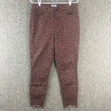 Jolt Pants Womens 11 30W Jaguar Animal Print Raw Hem Casual City 