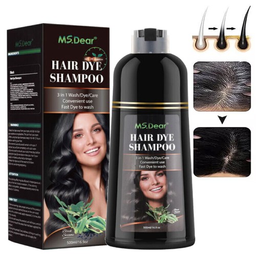 MOKERU 500ML Instant Hair Dye Shampoo Natural Plant Essence Argan Oil 5 Colors - Picture 6 of 64