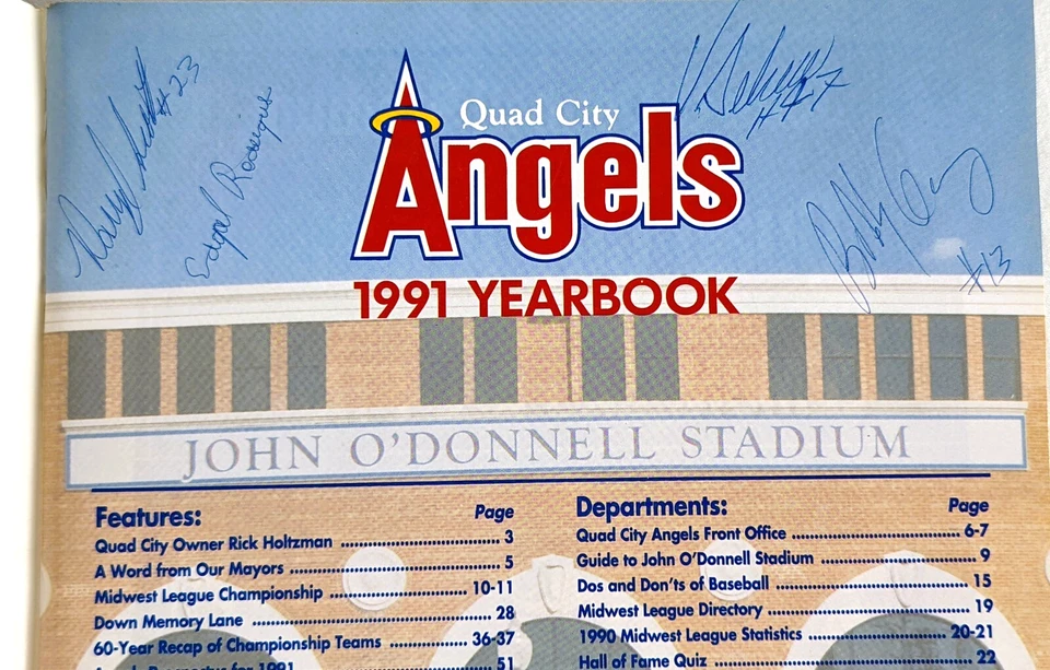 Quad City River Bandits 1991 Angels Baseball Souvenir Anuário Autógrafos RARO - Imagem 4 de 4
