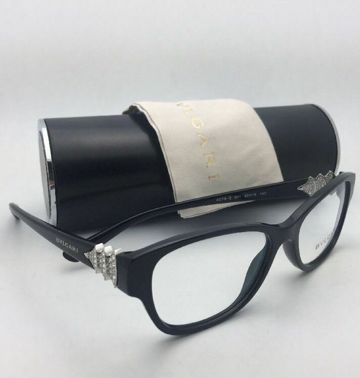 New BVLGARI Eyeglasses 4078-B 501 53-16 140 Shiny Black