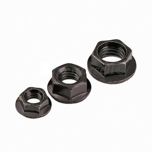 Hex Flange Nut, Black Zinc Plated, Grade 10.9, M5, M6, M8, M10 - Picture 3 of 4