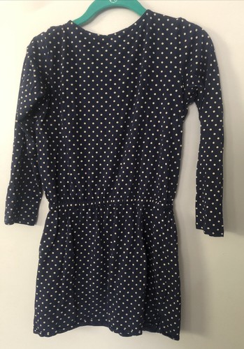Polo Ralph Lauren Girls Sz L 12-14 Long Sleeve Dress Navy Polka Dot Spring - Picture 4 of 4