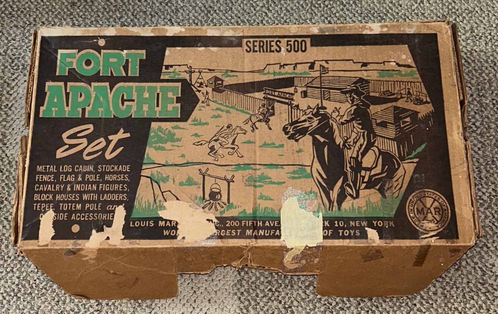 MARX SERIES 500 FORT APACHE PLAYSET BOX ONLY 3647 MAR NO PARTS OR react-native-apache