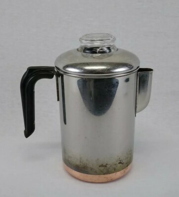 REVERE WARE 1801 Percolator Copper Clad Bottom 6 Cup Coffee Pot Replacement Part REVERE WARE 1801 Percolator Copper Clad Bottom 6 Cup Coffee Pot Replacement Part