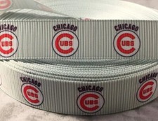 Cubs Ribbon - 7/8" Grosgrain Ribbon - Baseball Ribbon - Chicago Cubs