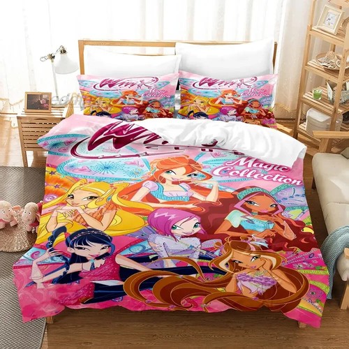 Winx Bettwäsche Set Schlafzimmer Bettbezug Sets 3D Druck Bettbezug Kissenbezug - Bild 32 von 42