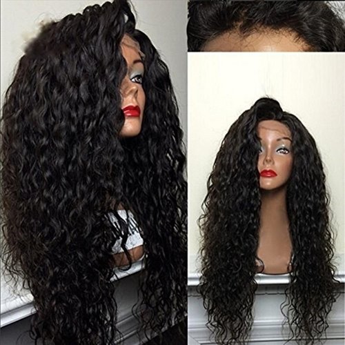 Long Synthetic Lace Front Wigs Water Wave Black Women Heat Resistant Glueless - Picture 8 of 10