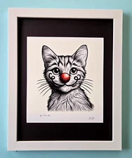 AIDAN FLUX | Hand Signed Authentic LtdED Print Framed Parisian Cat COA