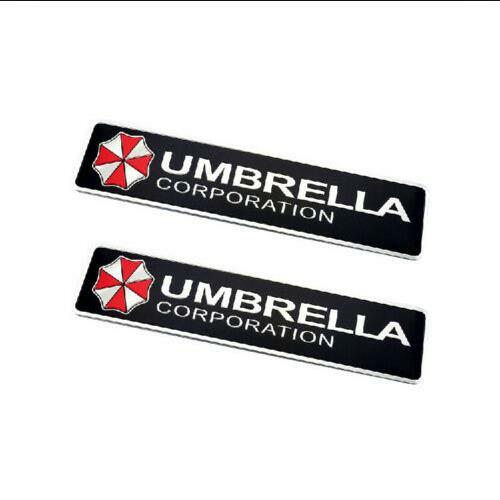 2x UMBRELLA Corporation Emblem Auto Aufkleber Alu Resident Evil Logo Rechteck - Bild 1 von 5