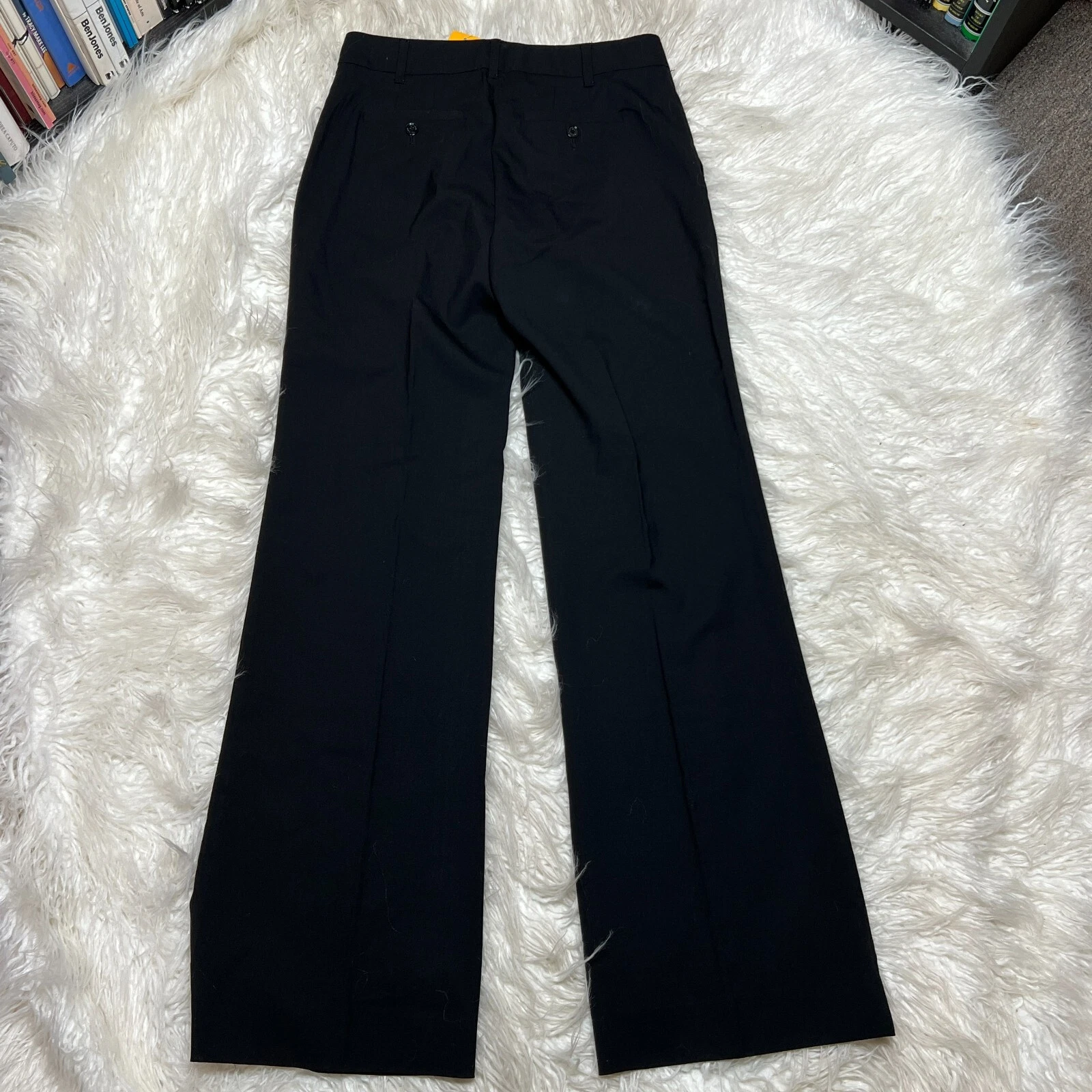 TORY BURCH FELISE PANTALONE NERO TAGLIA 2 LANA