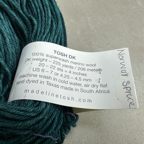 New MADELINETOSH Yarn Hank NORWAY SPRUCE 100% SW Merino Wool 225 Yards HAND DYED - 第 3/5 張圖片