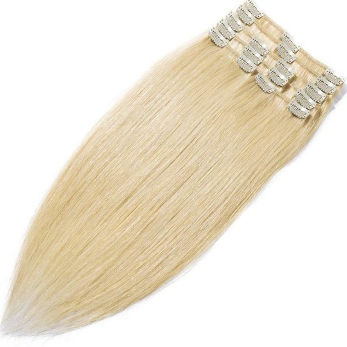 Extensiones de cabello humano Remy 24" 100 % grueso real clip en trama cabello brasileño 120gr - Imagen 49 de 54