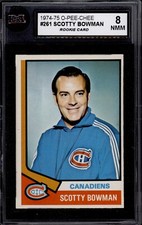 1974-75 OPC #261 SCOTTY BOWMAN ROOKIE CARD KSA 8 NEAR MINT- MINT