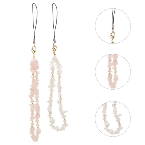 2 Pcs Perlenbesetztes Telefon-Umhängeband Einstellbar Damen - 第 12/12 張圖片
